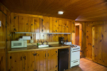 wood paneled kitchen