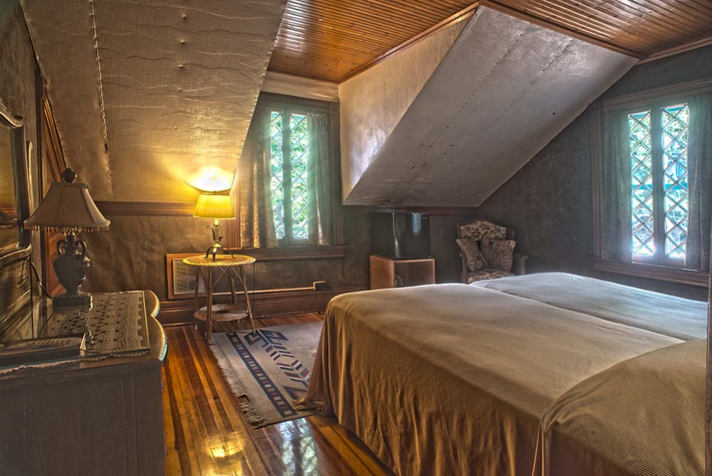 bedroom with wood ceiling