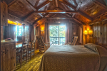 Adirondack cabin with wood beams